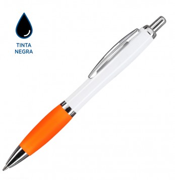 BOLIGRAFO BREMEN WHITE, NARANJA, TINTA NEGRA