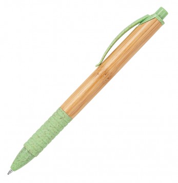 BOLÍGRAFO KUMA, CUERPO BAMBÚ DETALLE VERDE